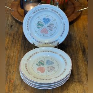 Vintage Heartwarming by TIENSHAN Salad Plates Set of 4